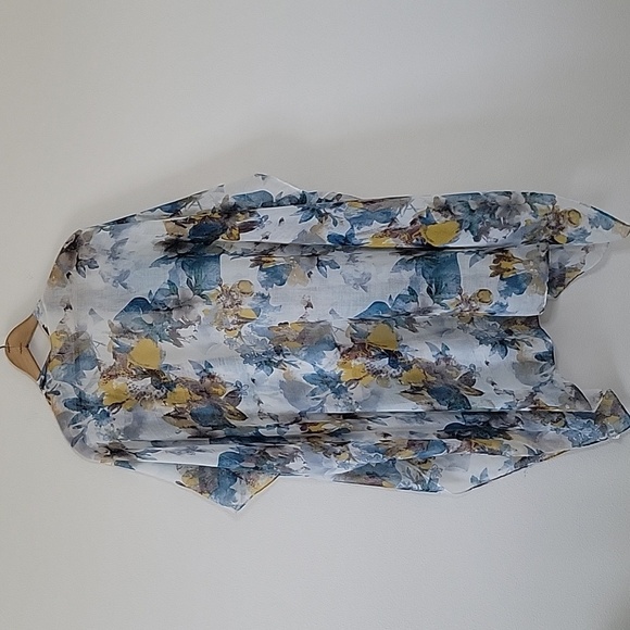 World Market Floral Sheer Open Front Kimono Coverup Cardigan OSFA - Picture 5 of 5